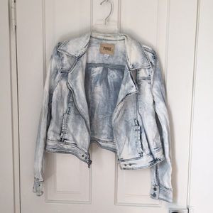 Paige Acid Wash Bleach-Stained Denim Jacket